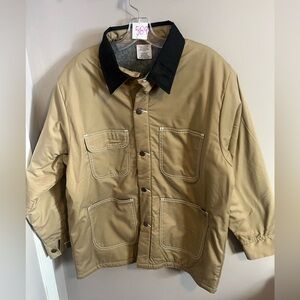NEW Heritage Chore Coat | Blanket Lined Barn Jacket | Khaki & Black L